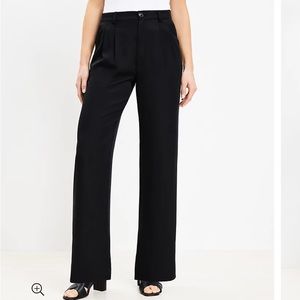Loft wide leg pleat trousers